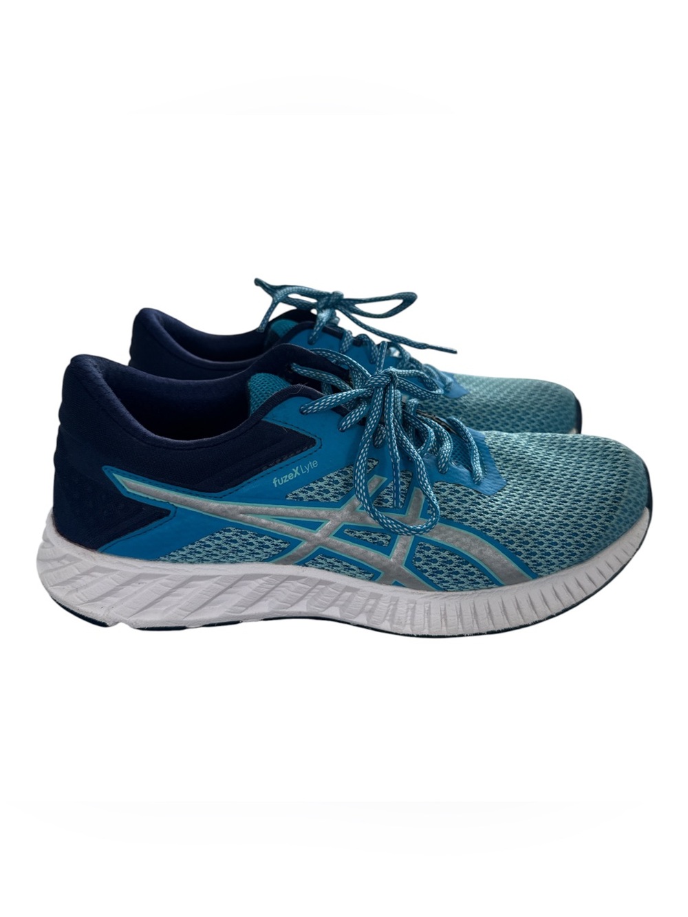 ASICS FuzeX Lyte Running Shoes - Blue/White- T769N Size 8.5